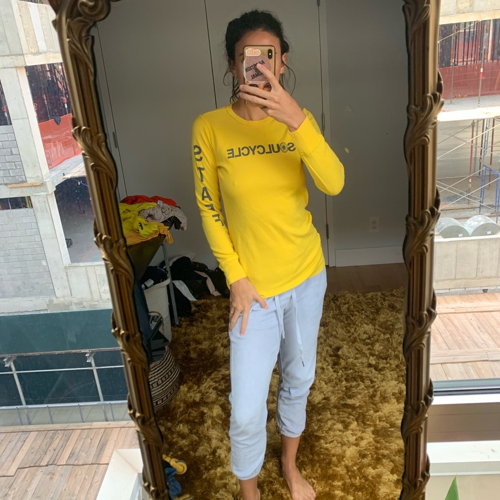 SoulCycle staff long sleeve flannel tee